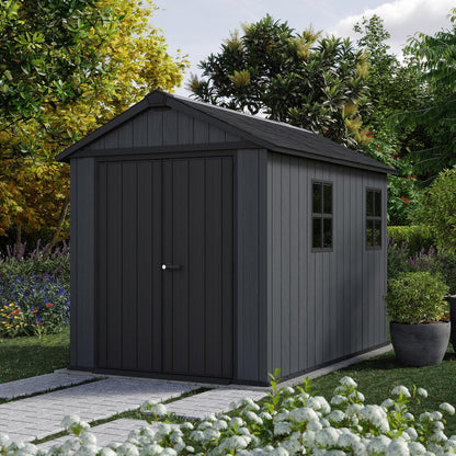Newton Plus Apex Plastic Shed 7.5 × 9 ft Grey