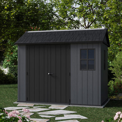 Newton Plus Apex Plastic Shed 7.5 × 9 ft Grey
