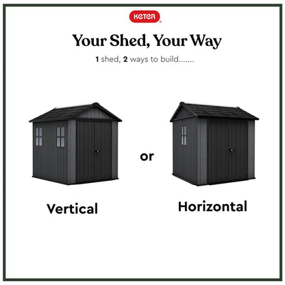 Newton Plus Apex Plastic Shed 7.5 × 7 ft Grey