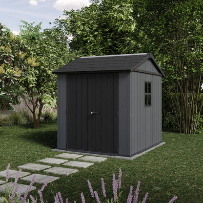 Newton Plus Apex Plastic Shed 7.5 × 7 ft Grey