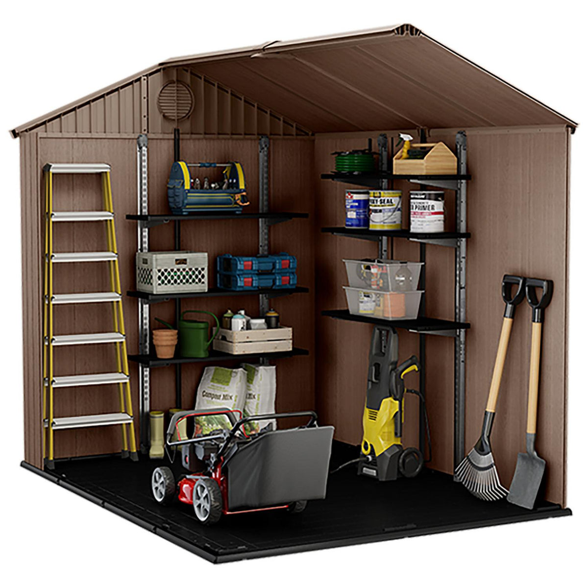Darwin Apex Garden Storage Shed 6 × 8 ft Brown