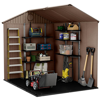 Darwin Apex Garden Storage Shed 6 × 8 ft Brown