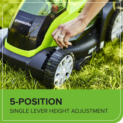 40V Cordless Lawn Mower, 35cm Cutting Width, 2×2Ah Batteries, Charger, 40L Grass Bag, 5 Cutting Heights