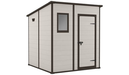 Manor Pent Outdoor Garden Storage Shed 6 × 6 ft Brown