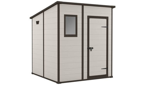 Manor Pent Outdoor Garden Storage Shed 6 × 6 ft Brown