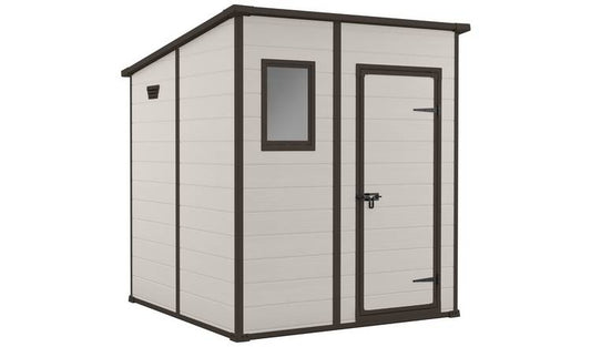 Manor Pent Outdoor Garden Storage Shed 6 × 6 ft Brown