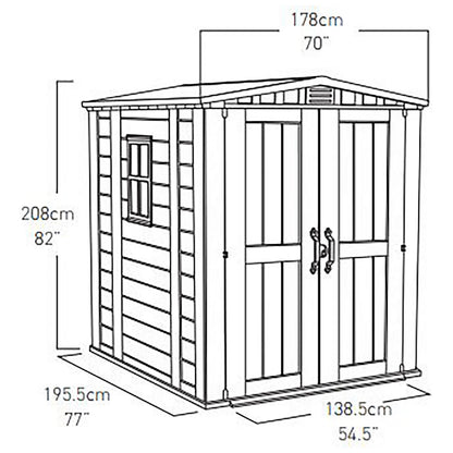 Factor Apex Garden Storage Shed 6 × 6 ft