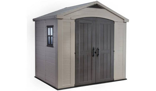 Factor Apex Garden Storage Shed 8 × 6 ft Beige/Brown