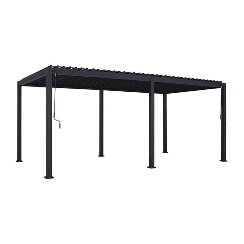 7.2m x 3.6m Rectangular Aluminium Louvered Pergola – Grey